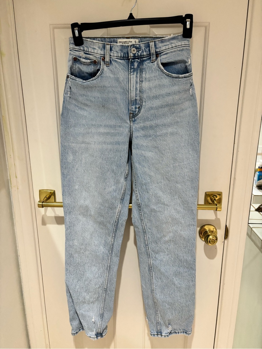Abercrombie & Fitch Light Blue 90 Straight Ultra High rise Jeans